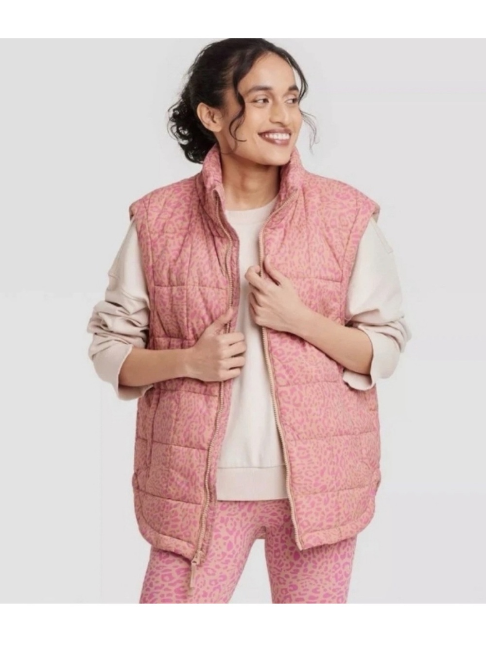 Joy lab pink leopard vest